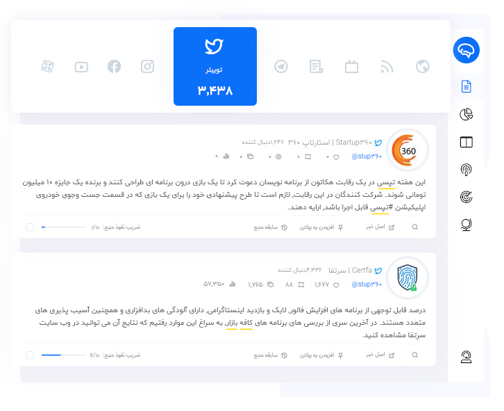 گردآوری و رصد توییت‌ها پیرامون موضوعات مختلف